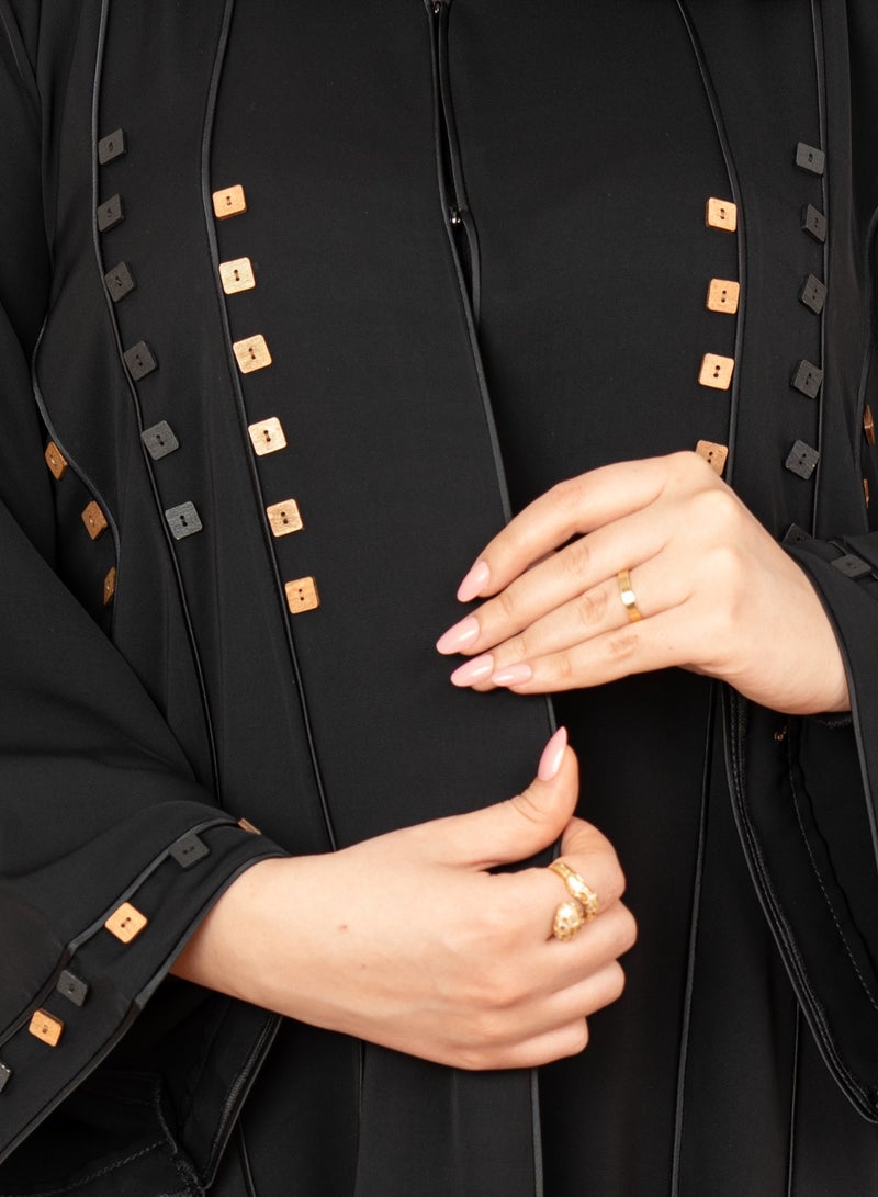 اكسا عباية عصرية AIK015 اسود - Image 2