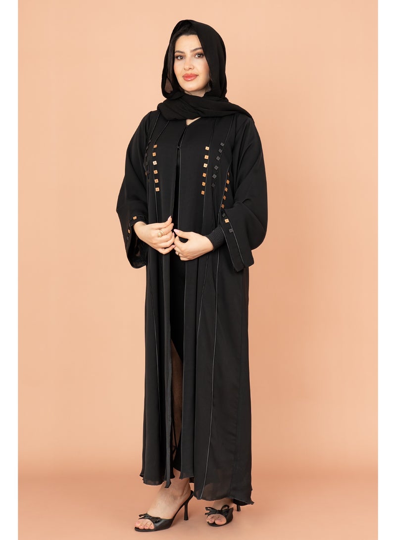 اكسا عباية عصرية AIK015 اسود - Image 3
