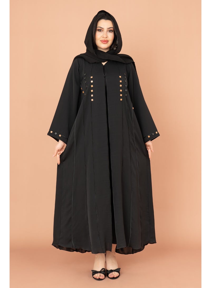 اكسا عباية عصرية AIK015 اسود - Image 5
