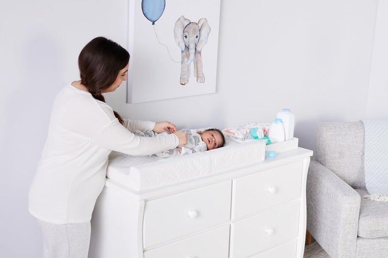 Regalo Baby Basics Non-Slip Infant Changing Pad with Patented Easy-Grip System - Water Resistant Cover, Compatible with Standard Changing Pad Covers and Dressers, Safe and Secure, White - Image 2