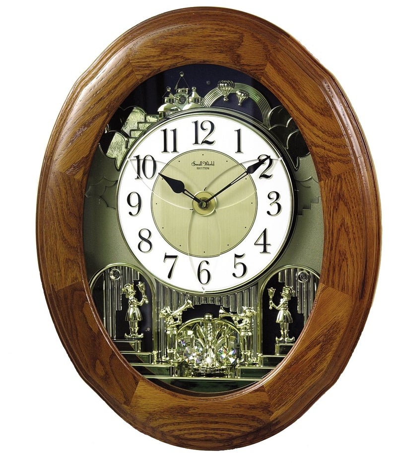 Rhythm Clocks Rhythm Clocks Joyful Nostalgia Oak Magic Motion Clock 