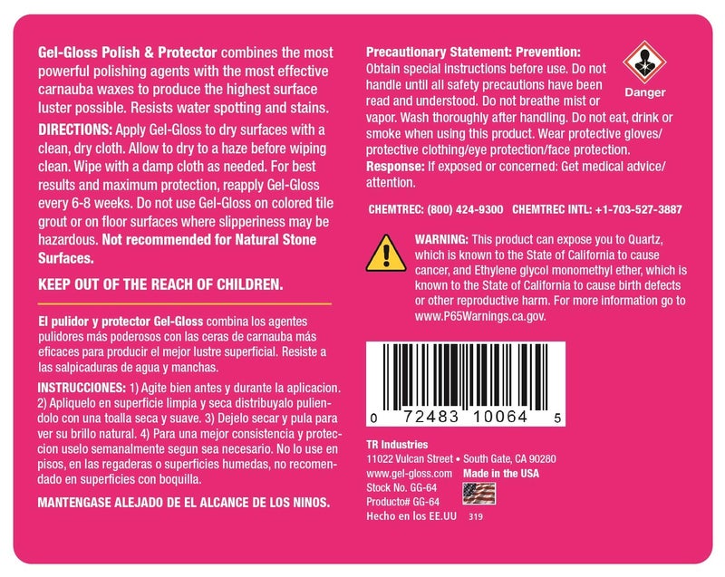 TR Gel-Gloss RV GG-64 Polish and Protector 64 Ounce (Packaging May Vary) - Image 2