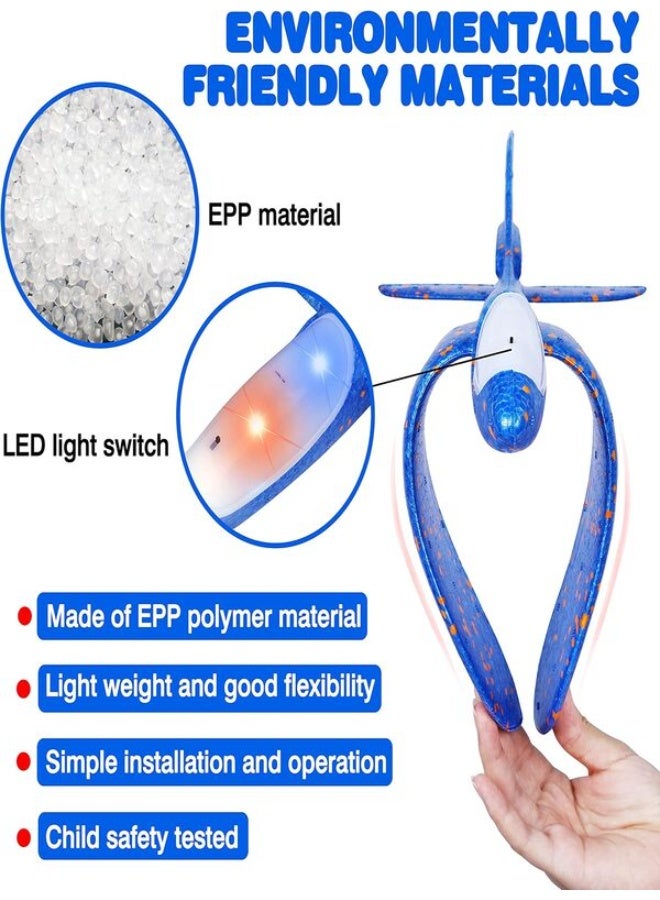 مجموعة ألعاب طائرات AASHZ بإضاءة LED (4 قطع) - طائرة إسفنجية كبيرة قابلة للرمي (17.5 بوصة) - وضعان للطيران - ألعاب طيران خارجية للأطفال - هدية مثالية للأولاد والبنات من عمر 3 إلى 9 سنوات - Image 3