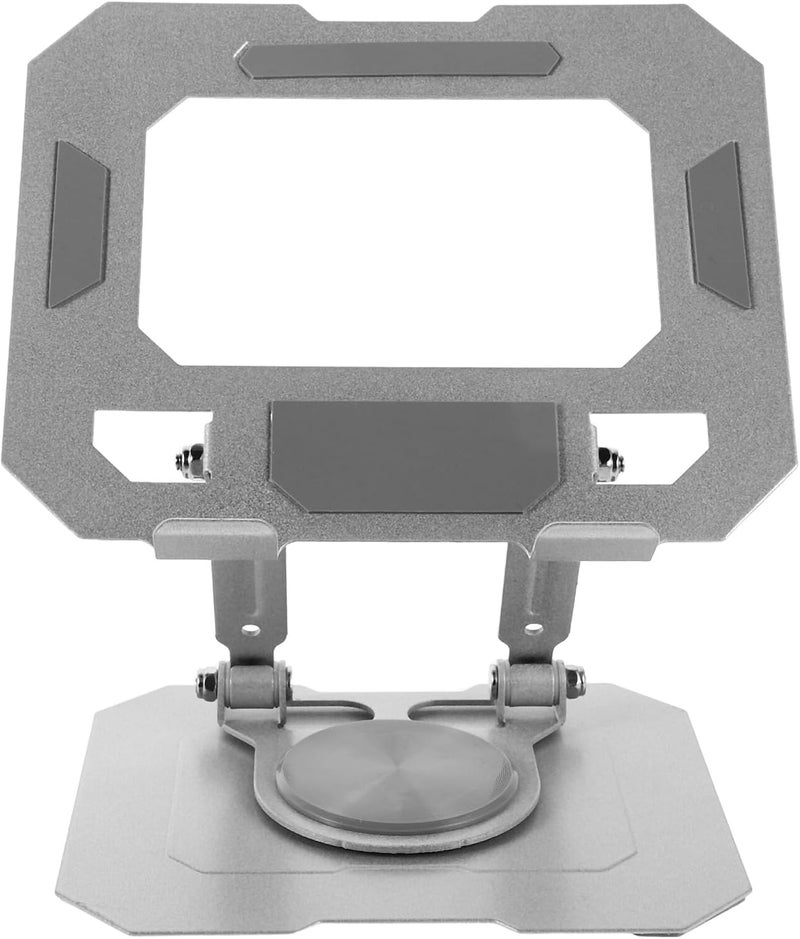 Zerodeko Swivel Tablet Stand and Foldable Phone Holder with 360° Rotation, Portable Cooling Design Adjustable Desk Cell Phone Stand for Home Office Travel, Silver - Image 1