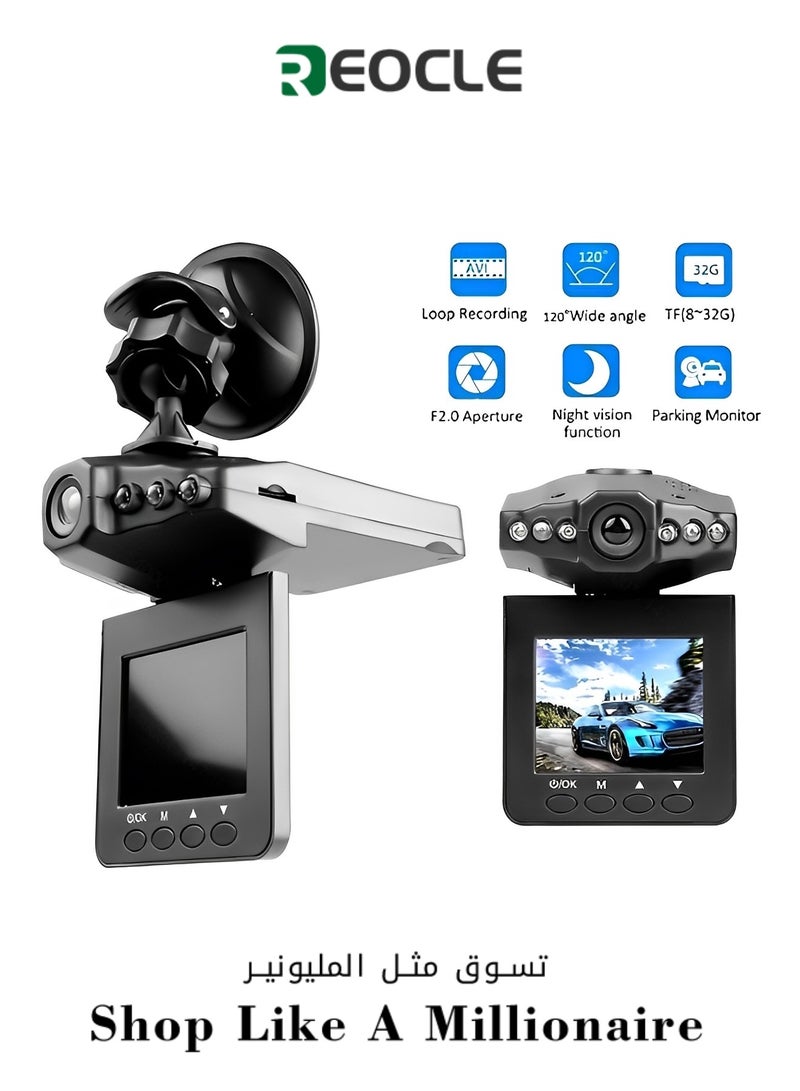 REOCLE Dash Cam 1080P Full HD Dash Camera in Car Camera Dashboard Camera Dashcam for Cars 120 Wide Angle with 2.4" LCD Display Night Vision & 32G Card - Image 1