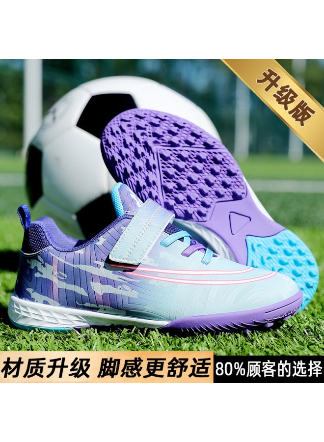 Children's Football Shoes With No Laces, Velcro Fasteners, Tf Studs, For Primary School Boys And Girls, Artificial Grass Training Sports Shoes