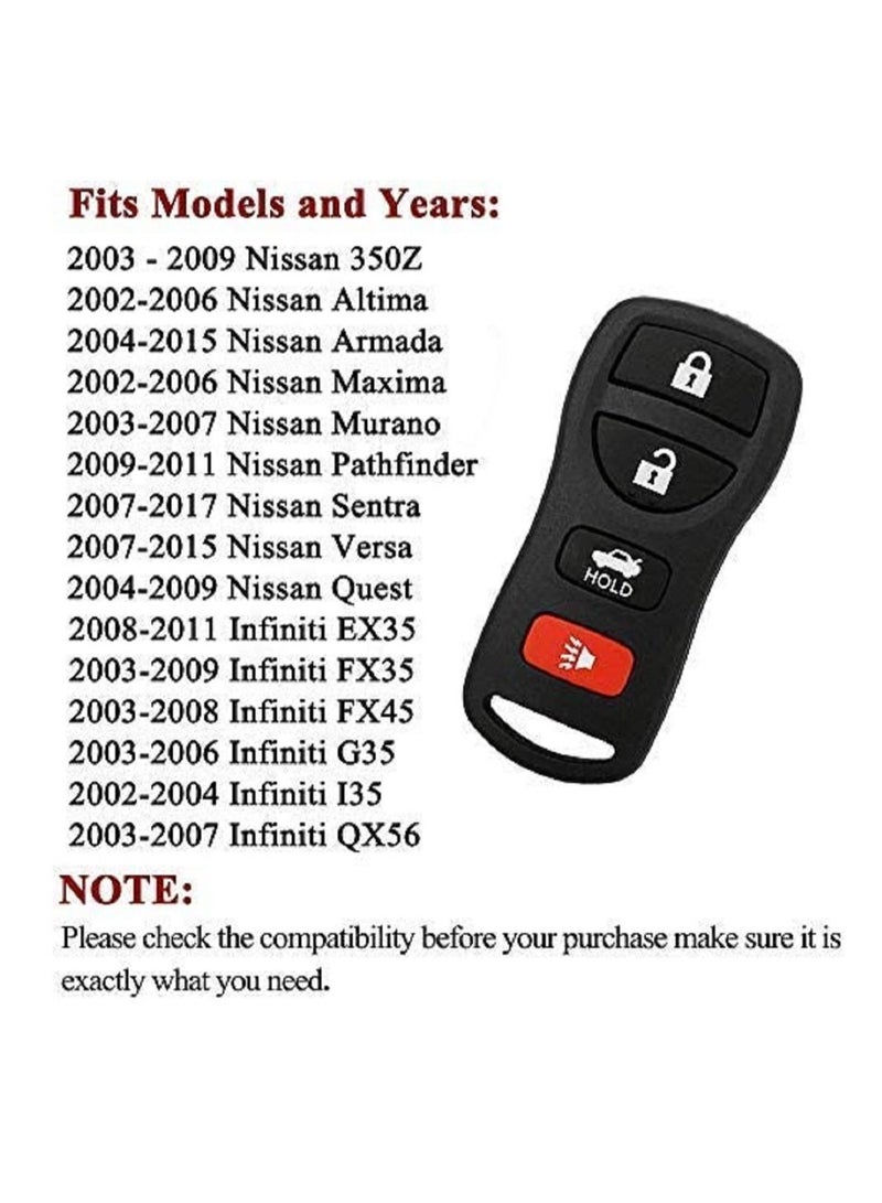 althiqahkey Remotes for 2002-2006 Nissan Altima Maxima Keyless Entry Remote Control Car Key Fob Replacement for KBRASTU15 (Pack of 2)  - Image 5