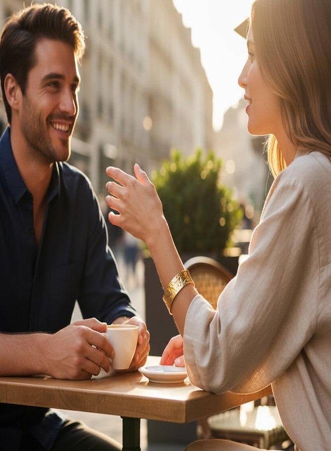 تتش ستون سوار معصم جديد من Touchstone، مصنوع يدويًا بتقنية المطرقة، بتصميم هندي بوليوودي مميز، عرضه 0.50 بوصة، مقاس حر، سوار أنيق بتصميم جذاب باللون الذهبي للنساء. - Image 3