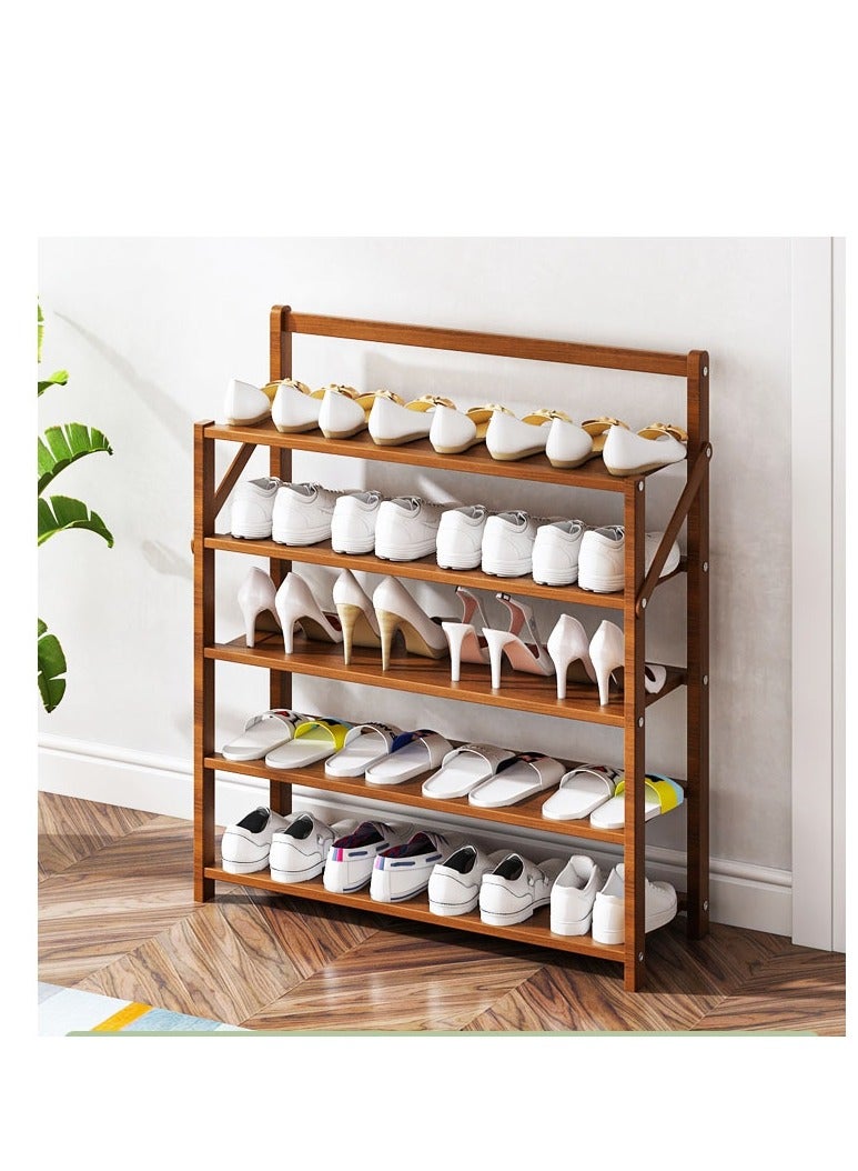 FFD Foldable Bamboo Shoe Rack 5Tier Bamboo Shoe Rack Installation-Free Shoe Shelf Storage Organizer for Unit Entryway Hallway & Closet Sturdy Freestanding Shoe shelf - Image 4