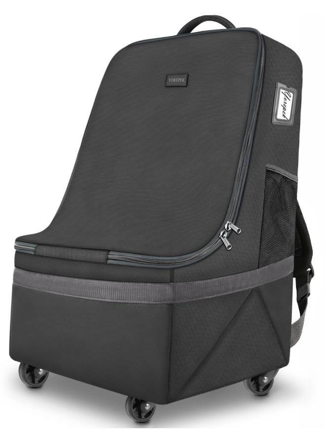 YOREPEK Car Seat Travel Bag with Wheels, Padded Car Seat Backpack, Large Carseat Travel Bag for Airplane, Gate Check Bag, Car Seat Travel Cover with Shoulder Strap, Car Seat Carrier for Airport