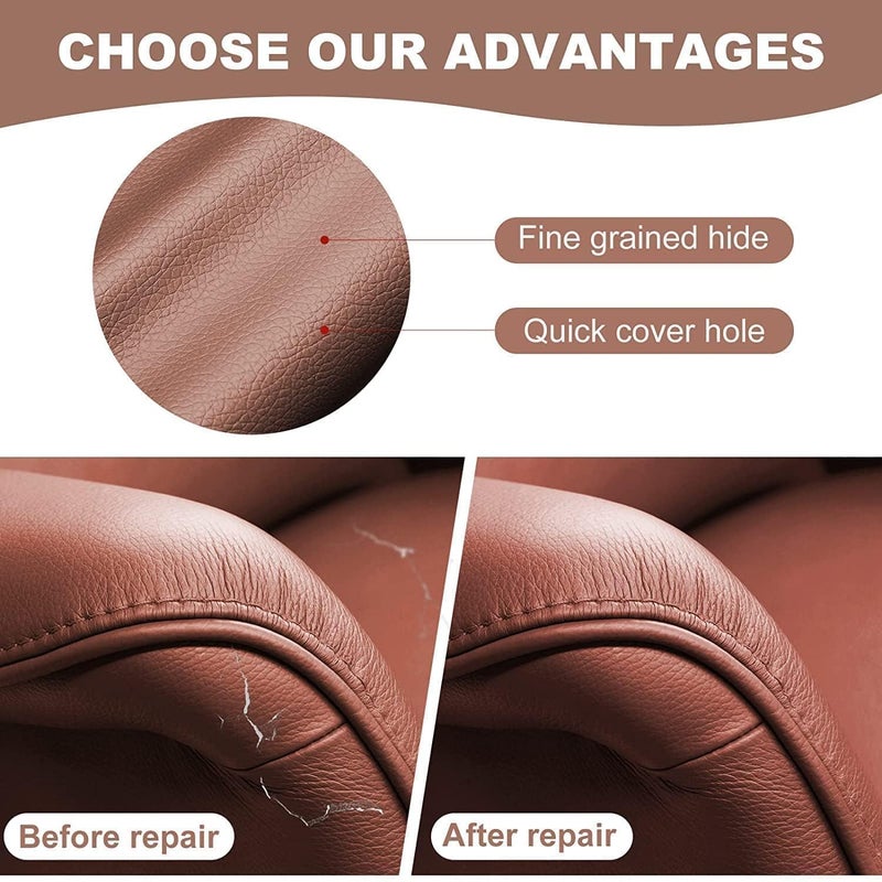 Evadely Leather Patches for Sofa Repair | Sofa Repair Patch | Leather Sticker for Sofa Repair | Alcantara Wrap | Leather Repair Sheet | Sofa Sticker Leather | Leather Stickers Patch 30 X 60CM - Image 3