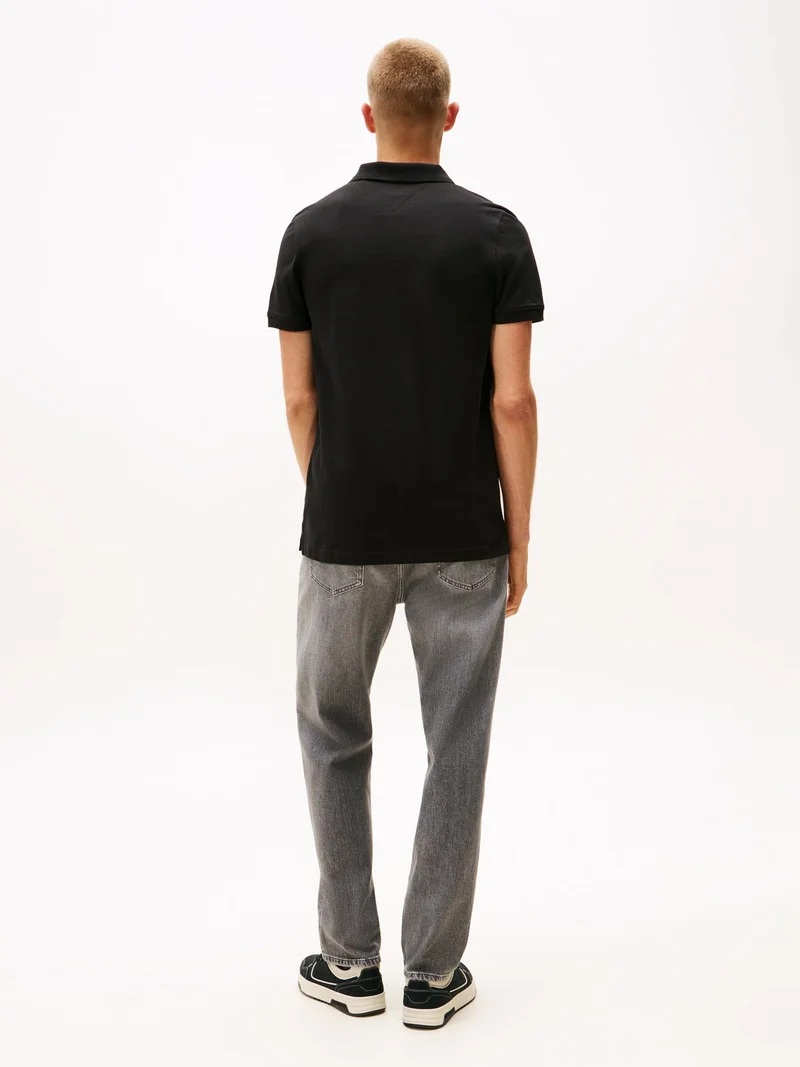 TOMMY JEANS black Slim Polo Shirt for Men | Best Price UAE