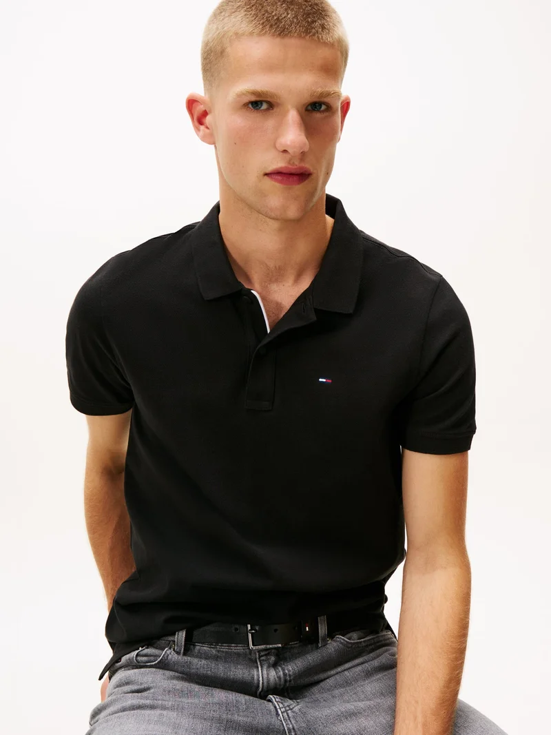 TOMMY JEANS black Slim Polo Shirt for Men | Best Price UAE