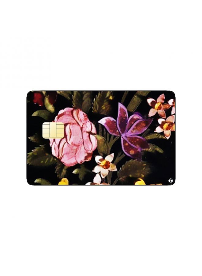 RKN PRINTED BANK CARD STICKER Beautiful Colorful Flowers Drawing - Image 1