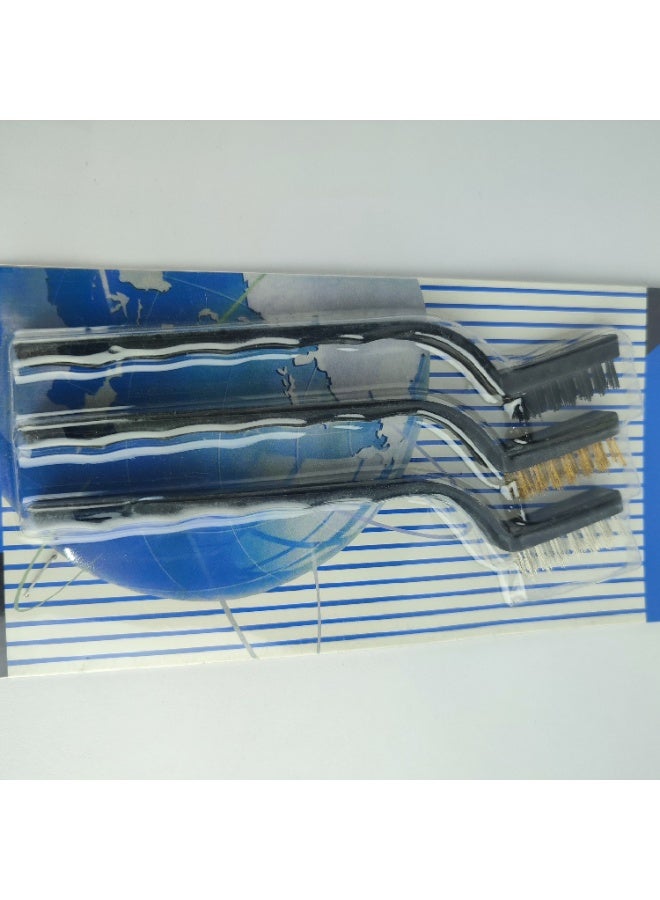 Set of 3 Small Cleaning Brushes for Corners & Tight Spaces - Image 1