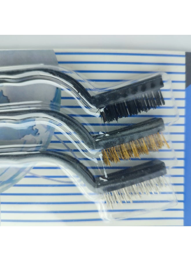 Set of 3 Small Cleaning Brushes for Corners & Tight Spaces - Image 2