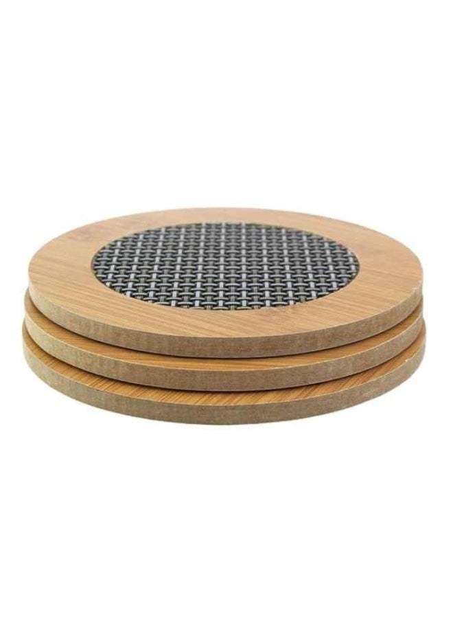 Generic Thickened bamboo High temperature resistance Oil-proof Round Bamboo Wooden Coaster 6pcs  - Image 2