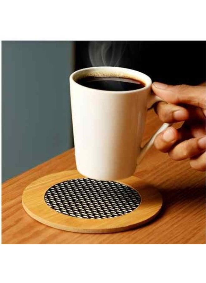 Generic Thickened bamboo High temperature resistance Oil-proof Round Bamboo Wooden Coaster 6pcs  - Image 3
