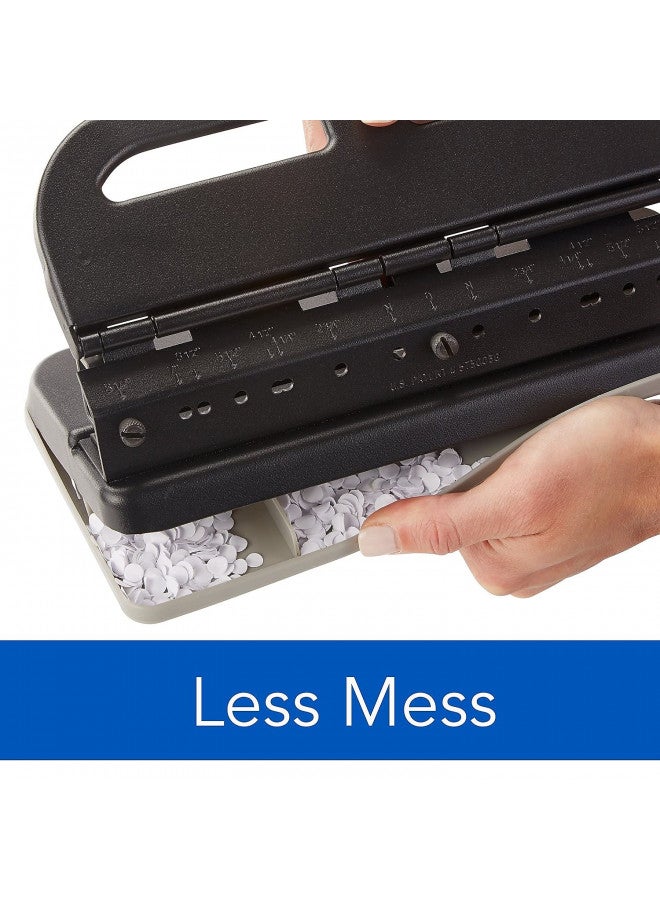 Swingline 2-7 Hole Punch, Semi-Adjustable, Heavy Duty Hole Puncher, Easy Touch, 24 Sheet Punch Capacity, Black (74150) - Image 4