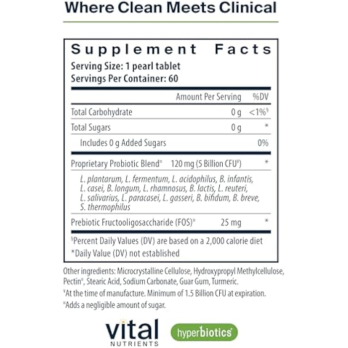 Hyperbiotics Vital Nutrients Pro-15 Prebiotics and Probiotics for Women and Men | 15 Science Backed Strains | Supports Occasional Constipation, Diarrhea, Gas & Bloating | 60 Vegan Time Release Pearls - Image 2
