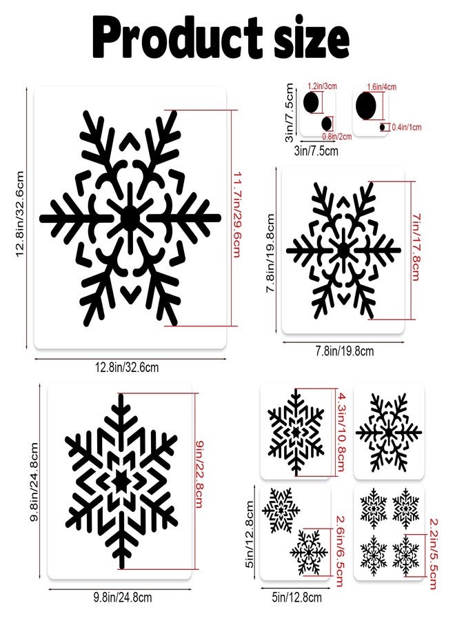 CODOHI 9 Pcs Large Snowflake Stencils for Window, Snow Flake Templates for Glass Large Snowflake Window Decorations Xmas Stencils Winter Decor for Painting on Wood Wall Card (Style 2) - Image 2