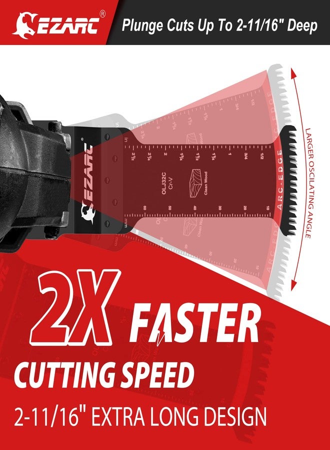 EZARC Oscillating Saw Blades - 10PCS Extra-Long Reach Arc Edge Multitool Blades with Japanese Teeth, CRV and Bi-Metal Clean Cut for Wood and Metal, Universal Quick Release Oscillating Tool Blades Kits - Image 3