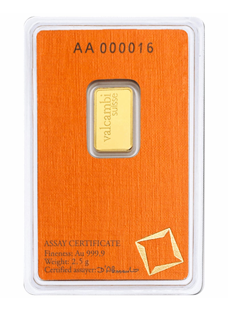 فالكامبي سبيكة ذهب Valcambi Suisse 2.5 جرام عيار 24 قيراط - 2.5 جرام سبيكة ذهب 24 قيراط 999.9 نقاء - Image 4