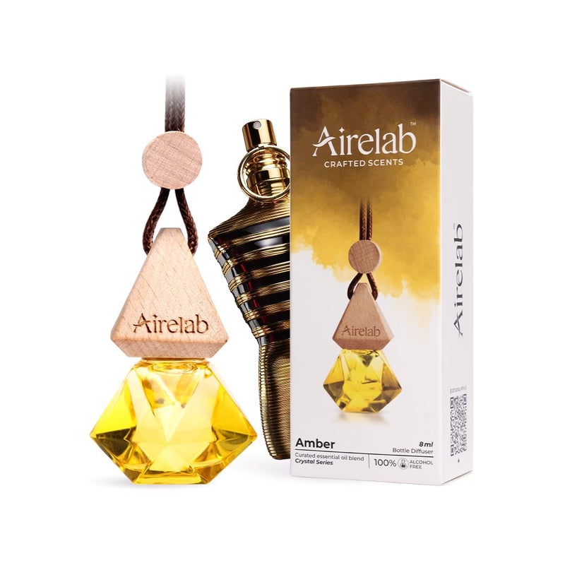 Airelab Amber Car Scents Air Freshener | Automotive Hanging Diffuser with whole Fragrance Inspired by J.P.G Le Male Elixir | luxury Unisex Car Perfume with Odour Eliminator & Long Lasting Formula 8ml - Image 1