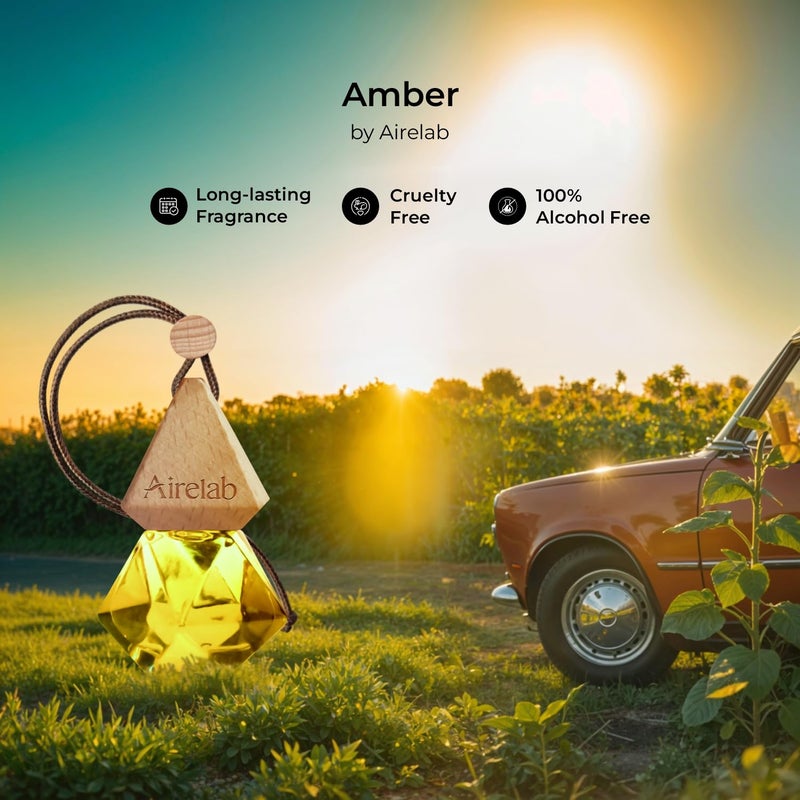 Airelab Amber Car Scents Air Freshener | Automotive Hanging Diffuser with whole Fragrance Inspired by J.P.G Le Male Elixir | luxury Unisex Car Perfume with Odour Eliminator & Long Lasting Formula 8ml - Image 3