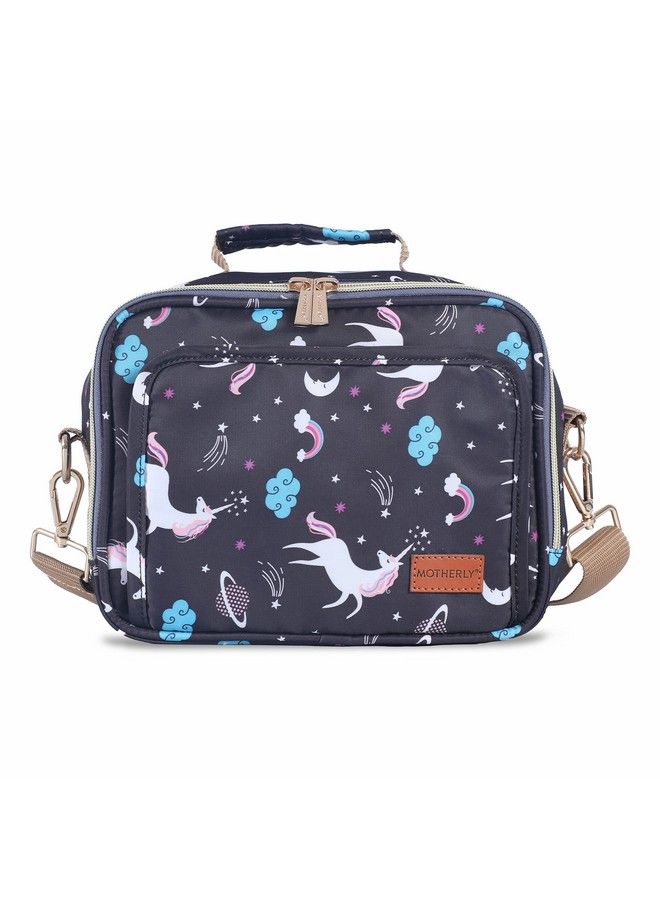 Motherly Mini Diaper Bag Hand Bag For Mothers For Casual Outings (Unicorn Black) - Image 1
