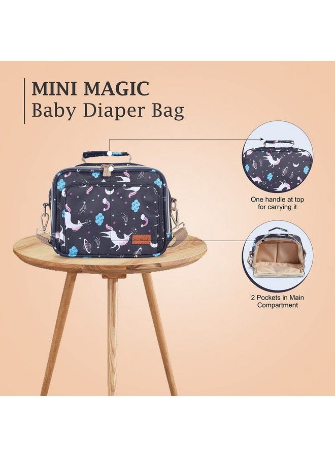 Motherly Mini Diaper Bag Hand Bag For Mothers For Casual Outings (Unicorn Black) - Image 3