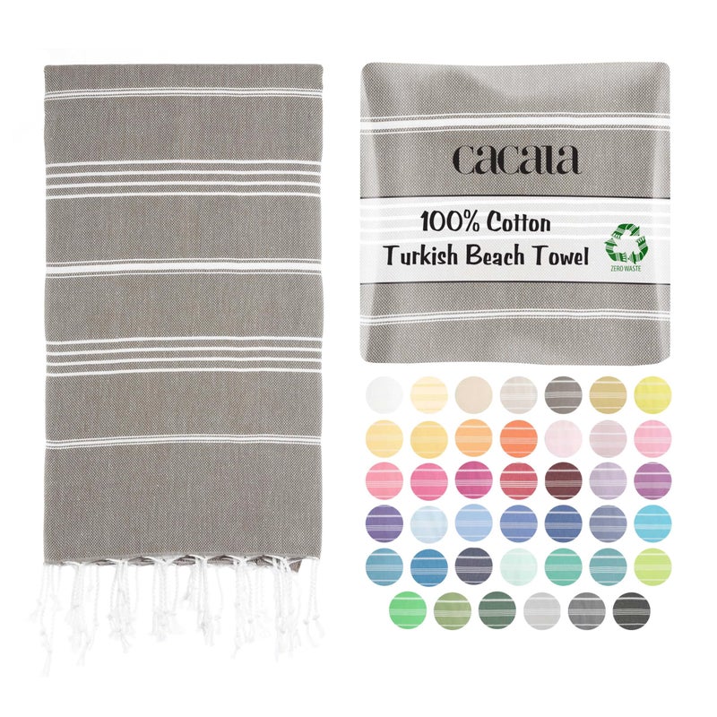 Cacala Lightweight and Thin Turkish Beach Towel 100% Cotton Sand-Free and Quick-Drying Goodness Perfect as an Extra Large Travel Towel, Beach Accessory, or Gift for Beach Lovers, 37 x 70 - Image 1