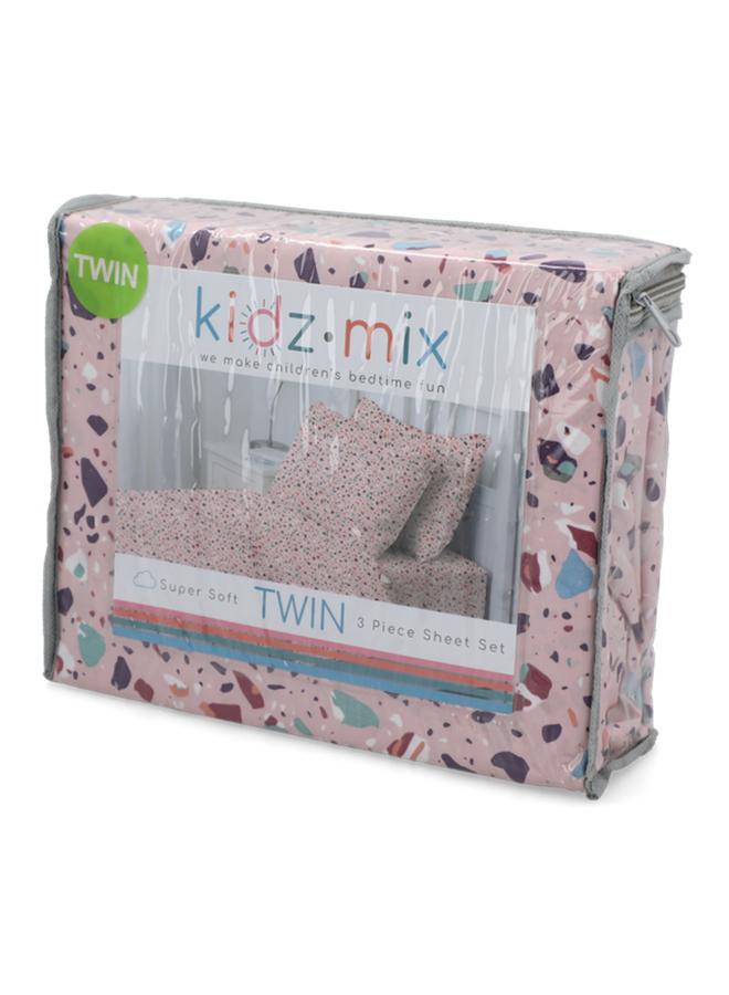 Kidz Mix 3-Piece Super Soft Collection Kids Bedsheet Set Assorted Color Twin Ktwin  - Image 3