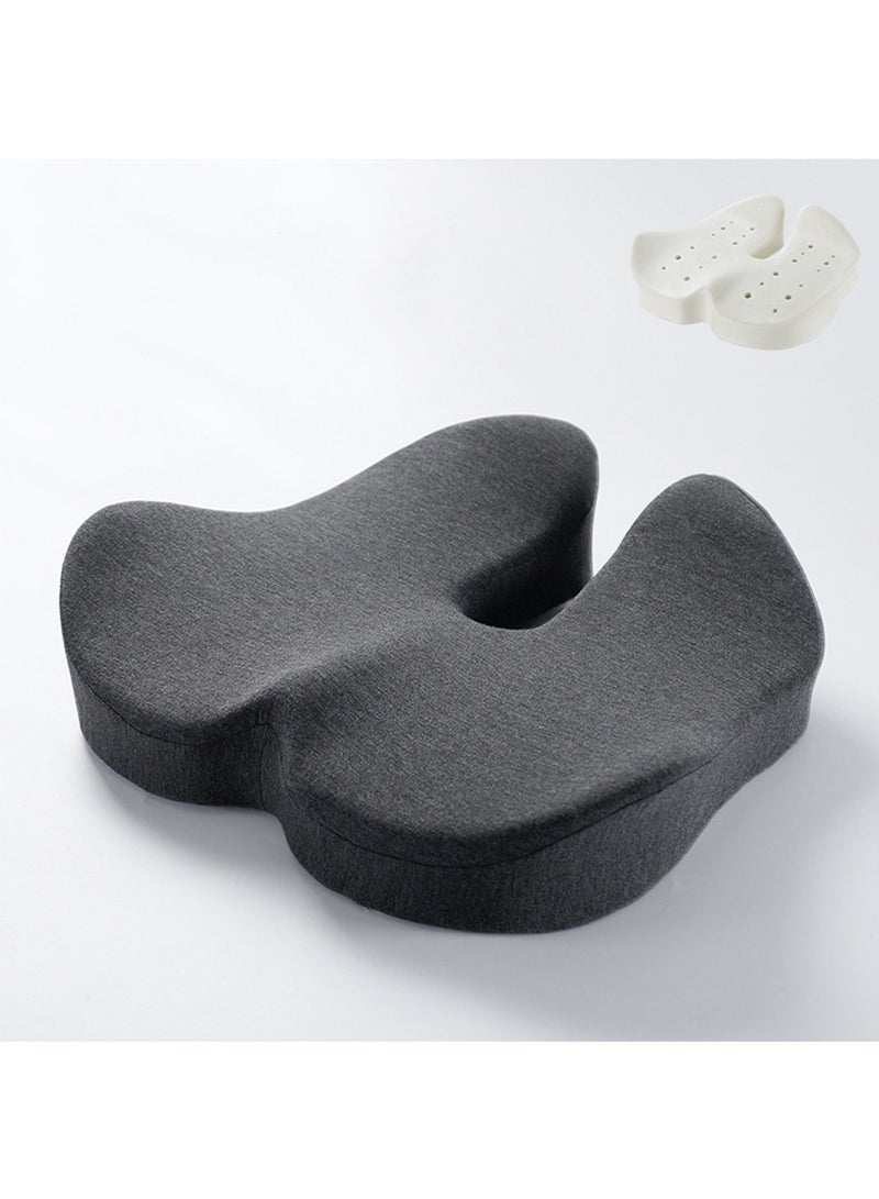 YelaJoy Soft Support Memory Foam Seat Cushion - Wide Cushion for Wide Hip Office Workers, Car Drivers - Sciatica,Tailbone Pain Relief,Office Chair Cushion & Car Seat Cushion, Darkgray - Image 1