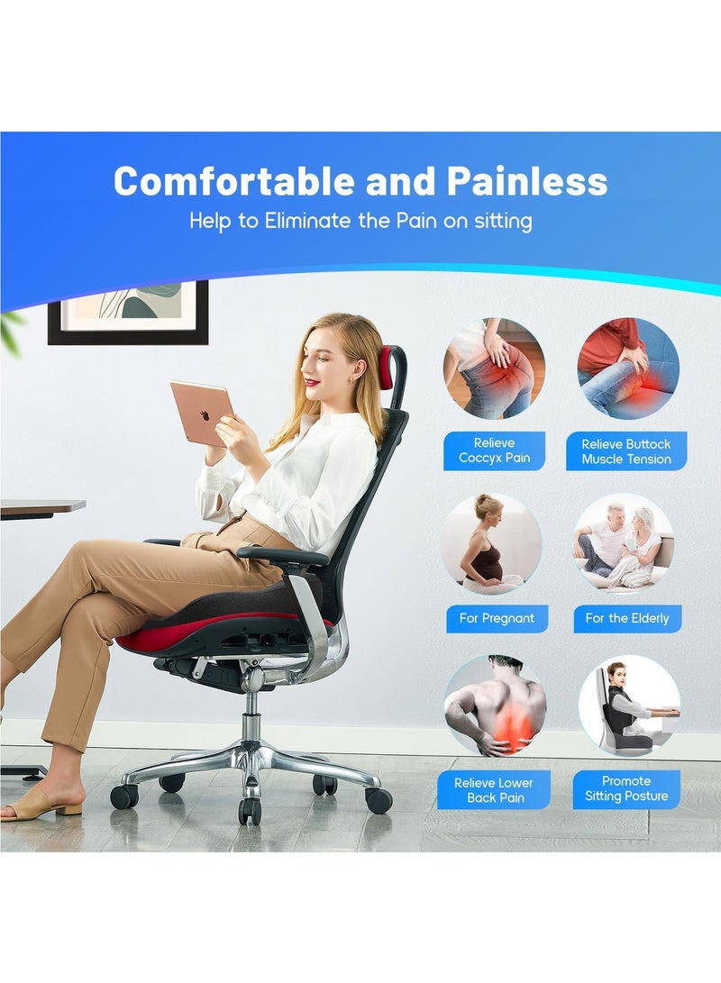 YelaJoy Soft Support Memory Foam Seat Cushion - Wide Cushion for Wide Hip Office Workers, Car Drivers - Sciatica,Tailbone Pain Relief,Office Chair Cushion & Car Seat Cushion, Darkgray - Image 5