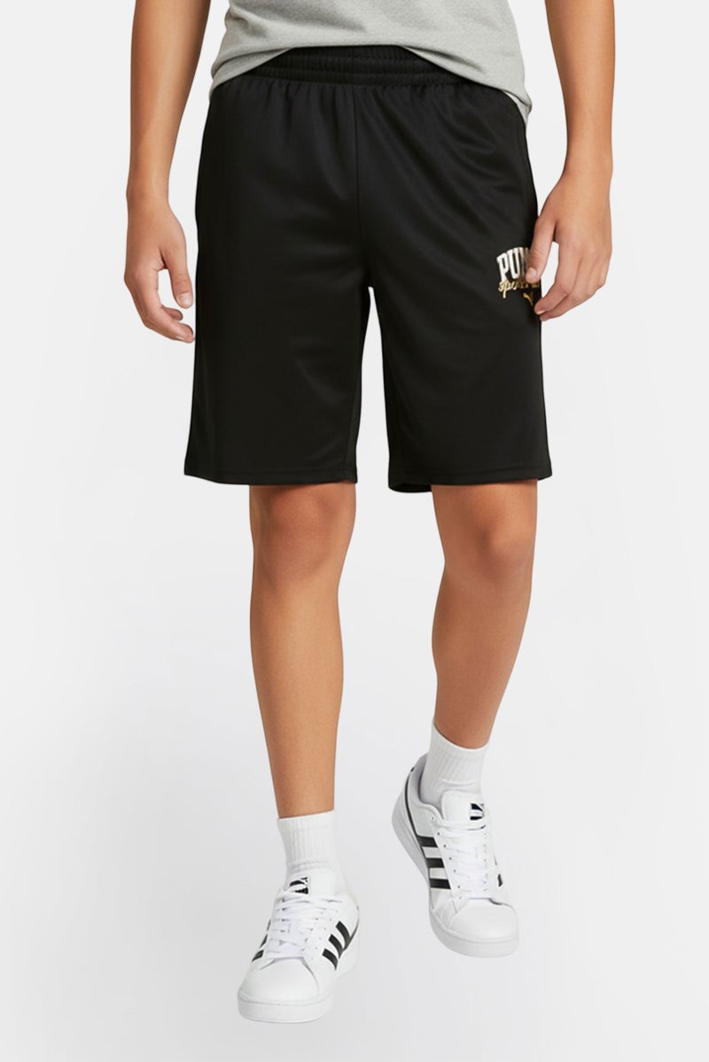 PUMA Kids Boy Brand Logo Training Shorts, Black - Image 1