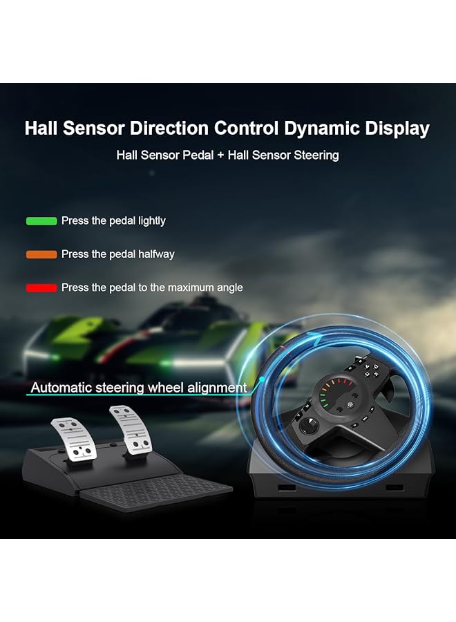 LOVNOV Gaming Racing Wheel 270 Degree Racing Steering Wheel With Pedals And Shifters Driving Force Sim Game Steering Wheel For Pc P3 P4 Xbox One Xbox Series X/S Switch - Image 3