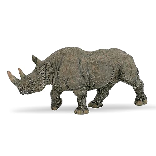 Papo Black Rhinoceros Toy Figure Gray - Image 1