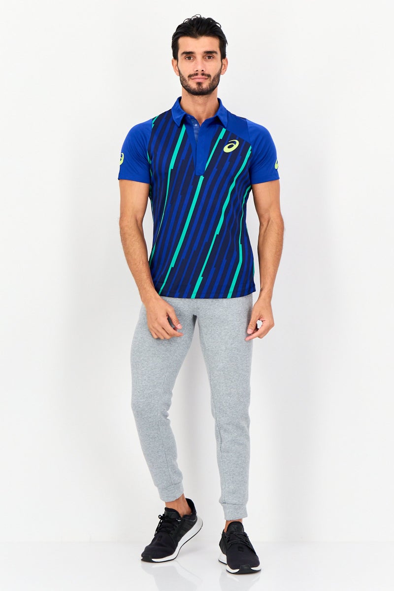 asics تي شيرت بولو تنس قصير الأكمام للرجال، متعدد الألوان - Image 4