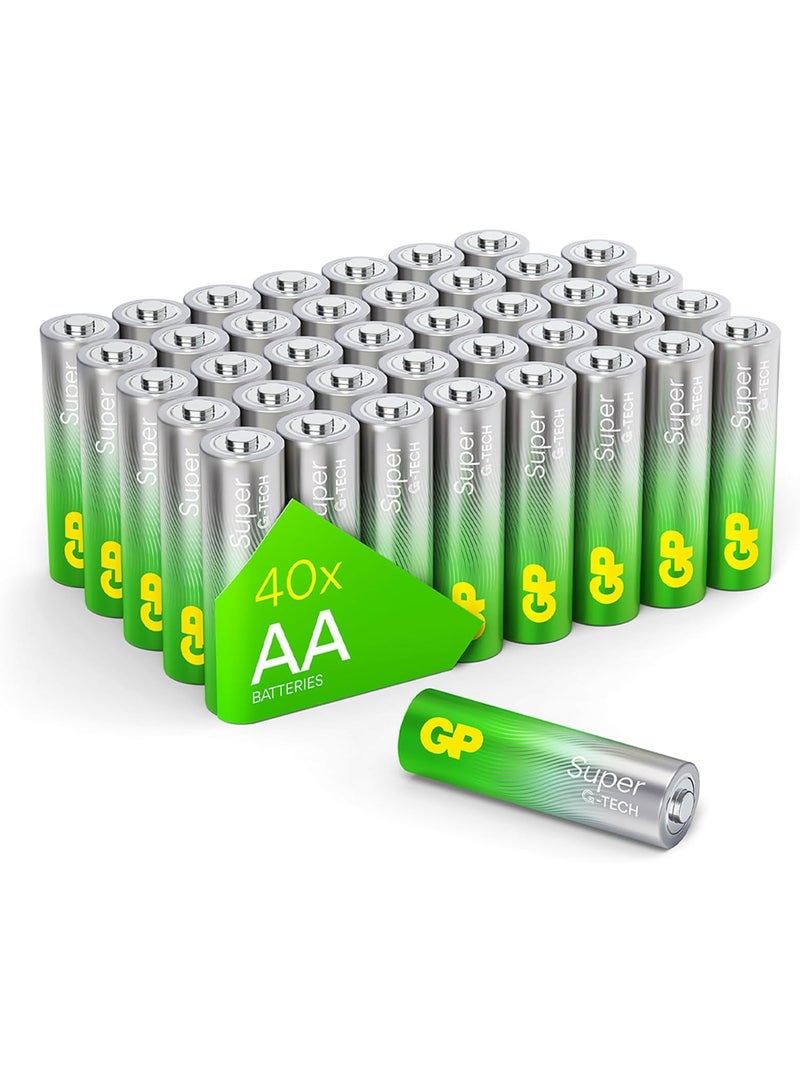 GP Batteries Super Alkaline AA Mignon Batteries Blister 030E15AS402 (Pack of 40) - Image 1
