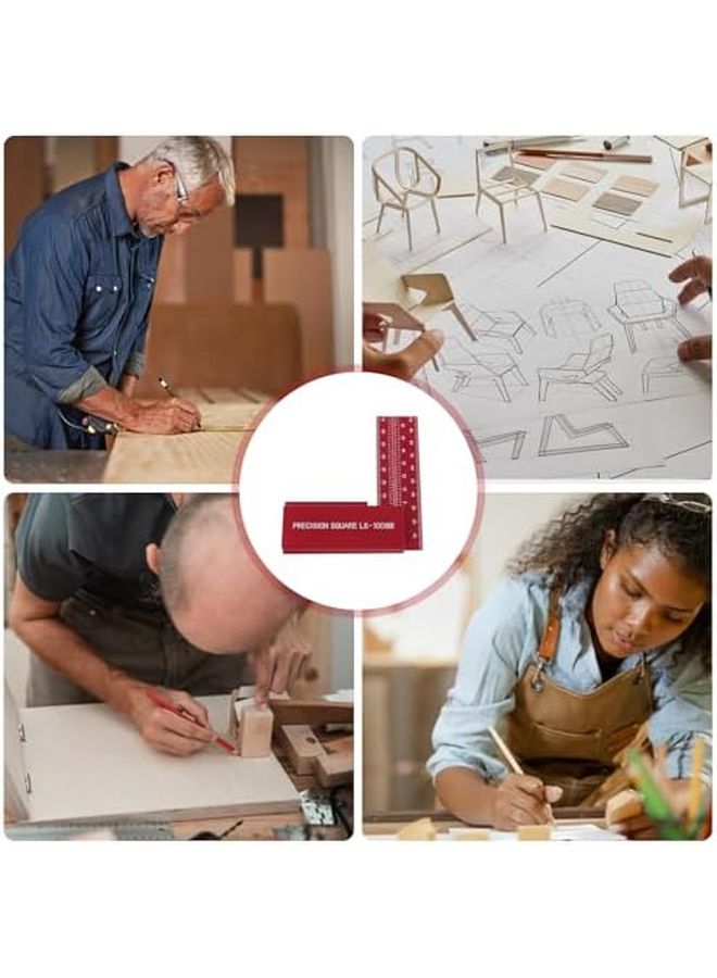 مسطرة زاوية على شكل L من الألومنيوم لأعمال النجارة بمقياس واضح لقياس الأعمال الخشبية - Image 4