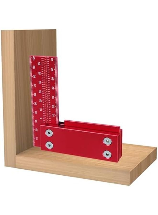 مسطرة زاوية على شكل L من الألومنيوم لأعمال النجارة بمقياس واضح لقياس الأعمال الخشبية - Image 3