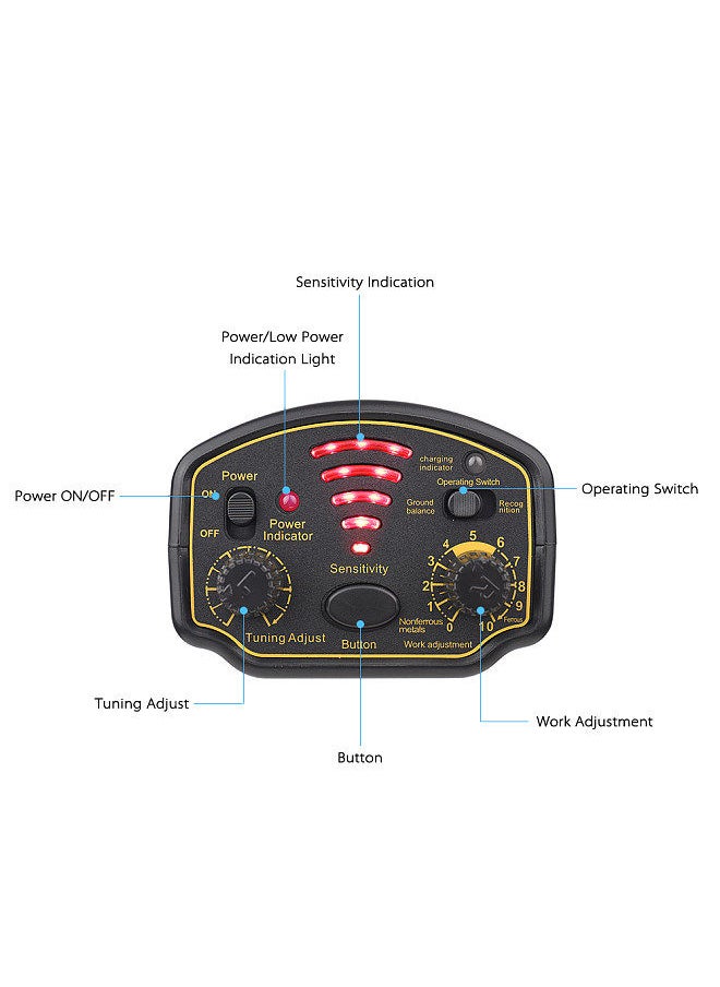 SMART SENSOR Metal Tester Professional Underground Metal Detector Rechargeable Lightweight High Sensitivity Ground Nugget Detector Gold Digger Treasure Hunter with Adjustable Sensitivity