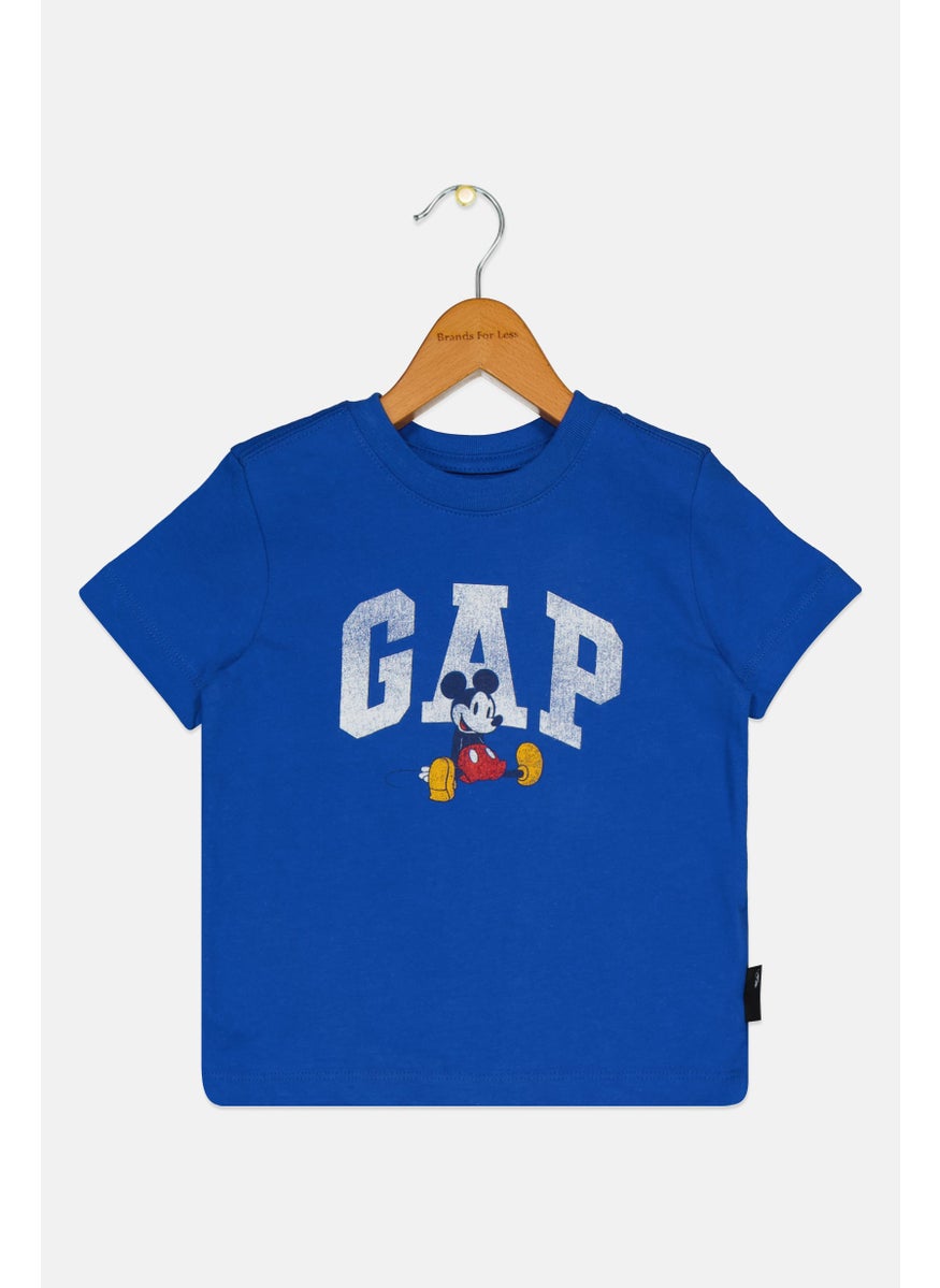 GAP Gap x Disney Toddlers Boy Graphic Print Short Sleeve T-Shirt, Admiral Blue  - Image 1