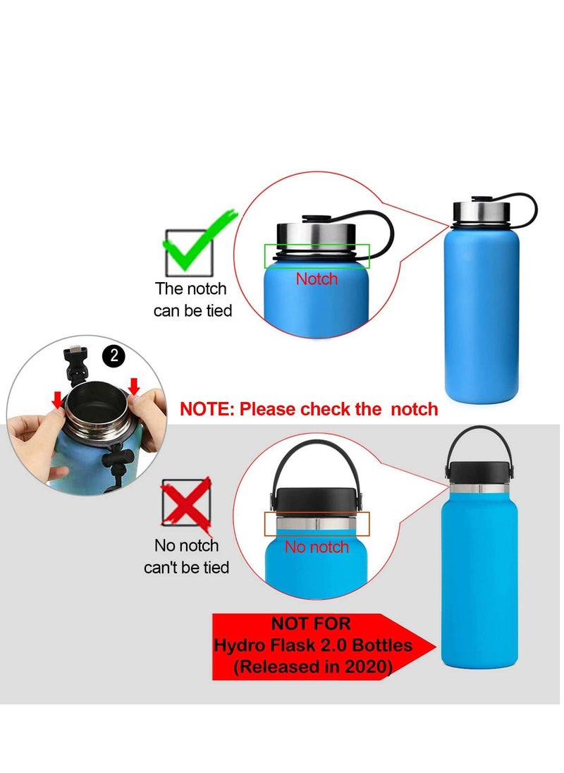 Generic Paracord Handle Shoulder Strap Compatible with Hydro Flask Wide Mouth Water Bottles 12oz To 64oz(Not for The New Hydro Flask 2.0) Bottle Strap For Walking Hiking Camping（Blue/Pink）  - Image 2