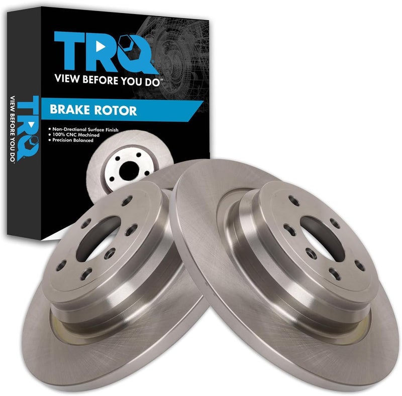 TRQ Rear Brake Rotor Set Solid Compatible with 2016 Mercedes-Benz GLE300d 2016-2018 GLE350 2015 ML250 2012 ML350 - Image 1