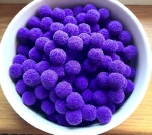 POM POM Balls, 20 MM, Used in Jewellery & TORAN Making, Macrame Art & Craft, Decorations, Bag, Dresses, School Projects, Christmas, DIY, ETC (Pack of 50) (Dark Purple) - Image 2