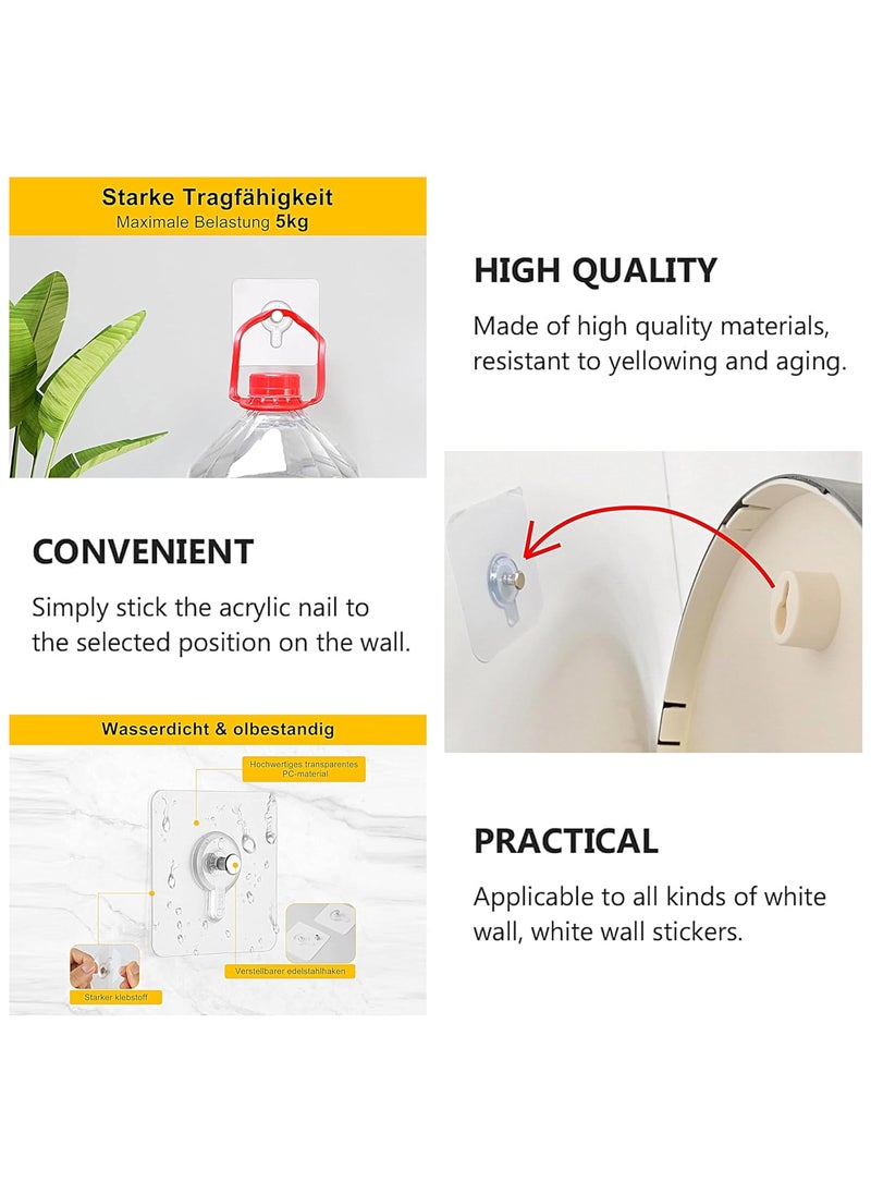 Misamo Enterprise Misamo Enterprise Wall Hooks Without Drilling Waterproof Hooks for Bathroom Shower Kitchen Keys Door Outdoor Home Improvement Utility Hook Pack of 10 Photo Frame Hook Clear Stainless Steel  - Image 5
