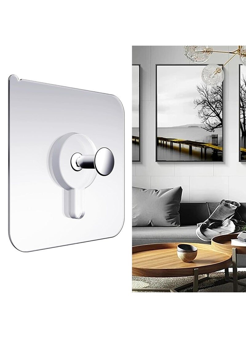 Misamo Enterprise Misamo Enterprise Wall Hooks Without Drilling Waterproof Hooks for Bathroom Shower Kitchen Keys Door Outdoor Home Improvement Utility Hook Pack of 10 Photo Frame Hook Clear Stainless Steel  - Image 4