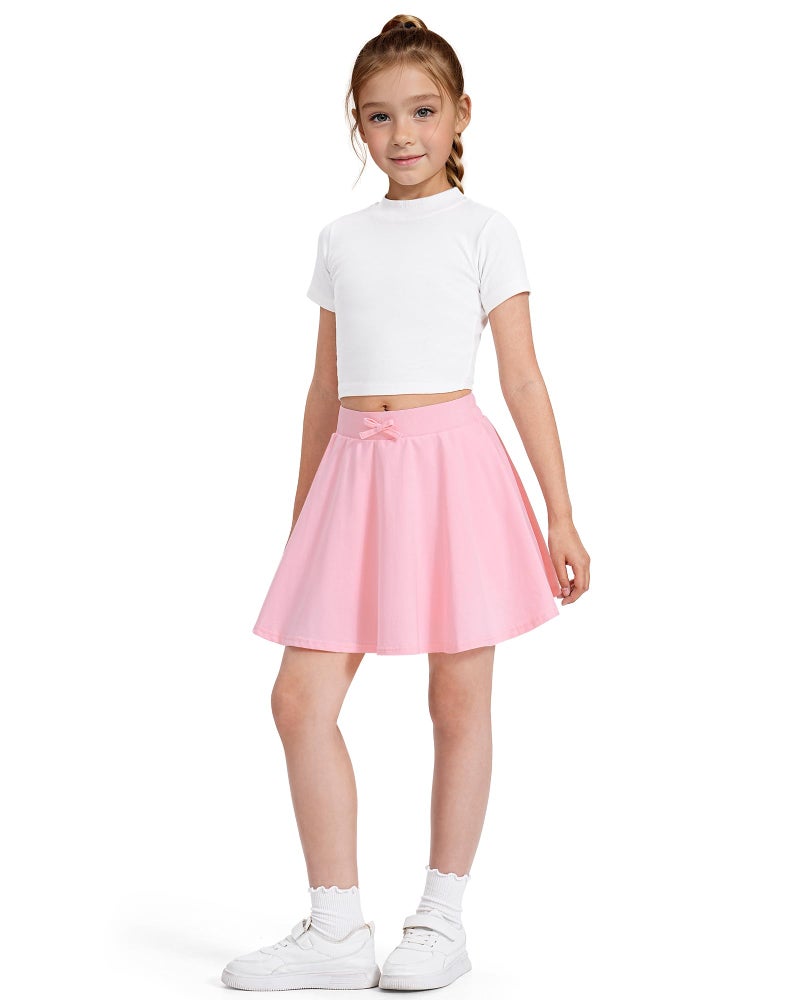 BOOPH Girls Skirts Kids Casual Mini Skorts Toddler Athletic Uniform Skirts with Pockets Pink 7-8 Years - Image 2